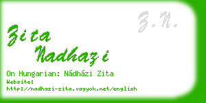 zita nadhazi business card