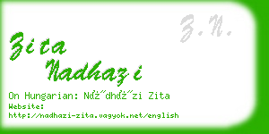 zita nadhazi business card